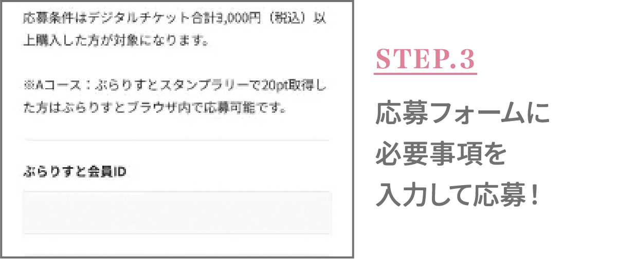 STEP.3 応募フォームに必要事項を入力して応募！