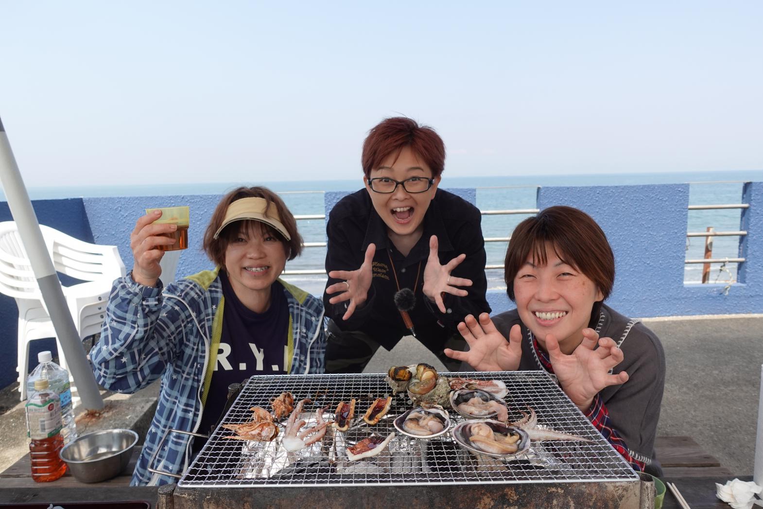 ３人で海鮮バーベキュー！