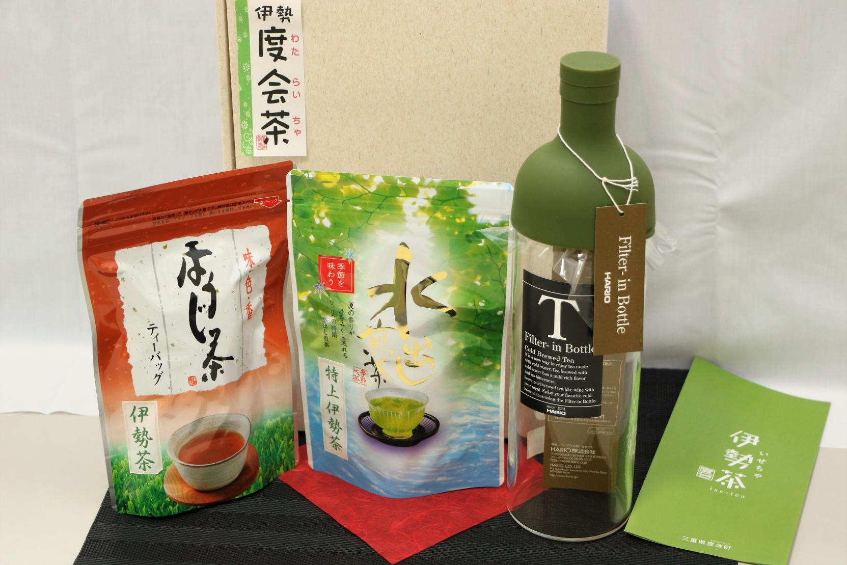 【度会町】伊勢茶　わたらい茶　かぶせ茶　水だし茶　フィルターインボトルセット／喜多製茶-0