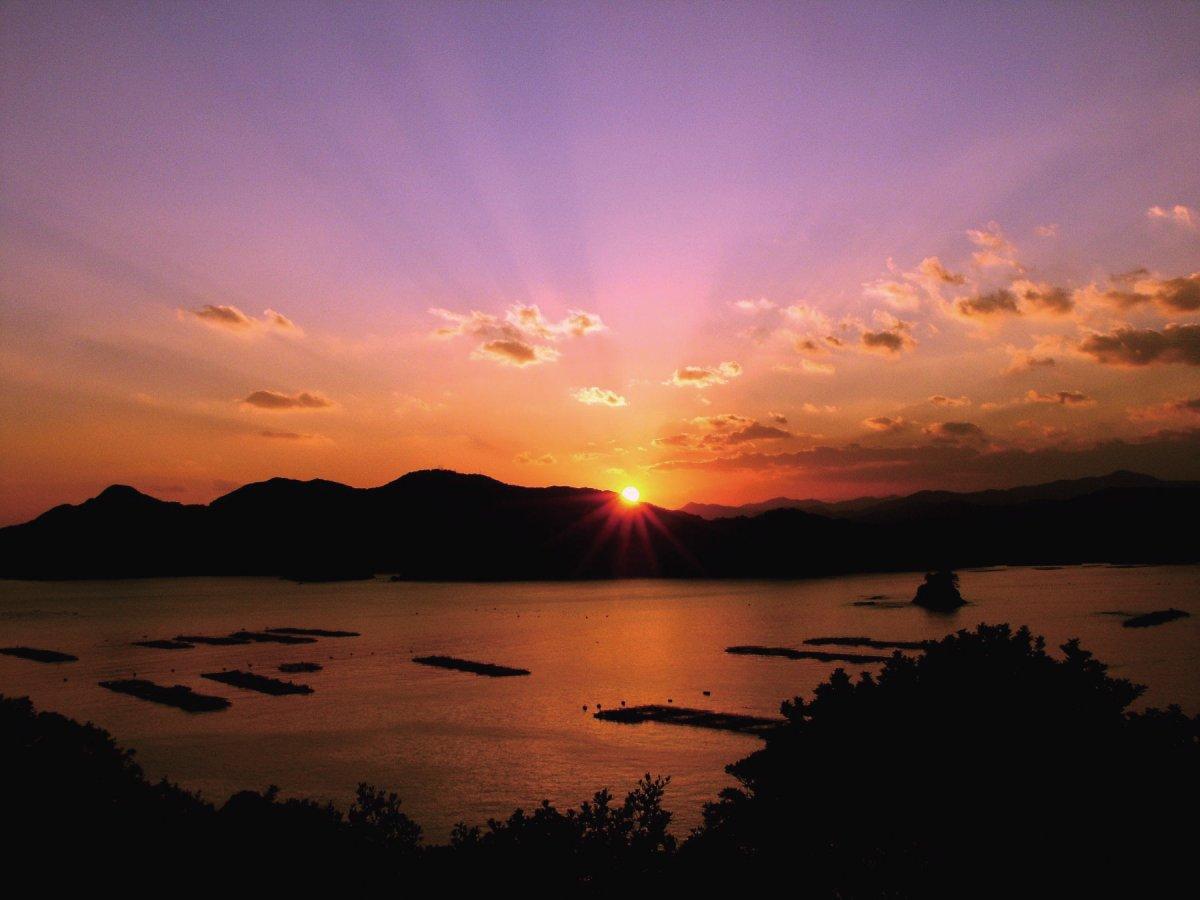 中ノ磯からの夕日